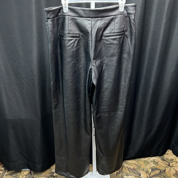 Women's Nine West Pleated Faux Leather Trouser - Picture 2 of 7